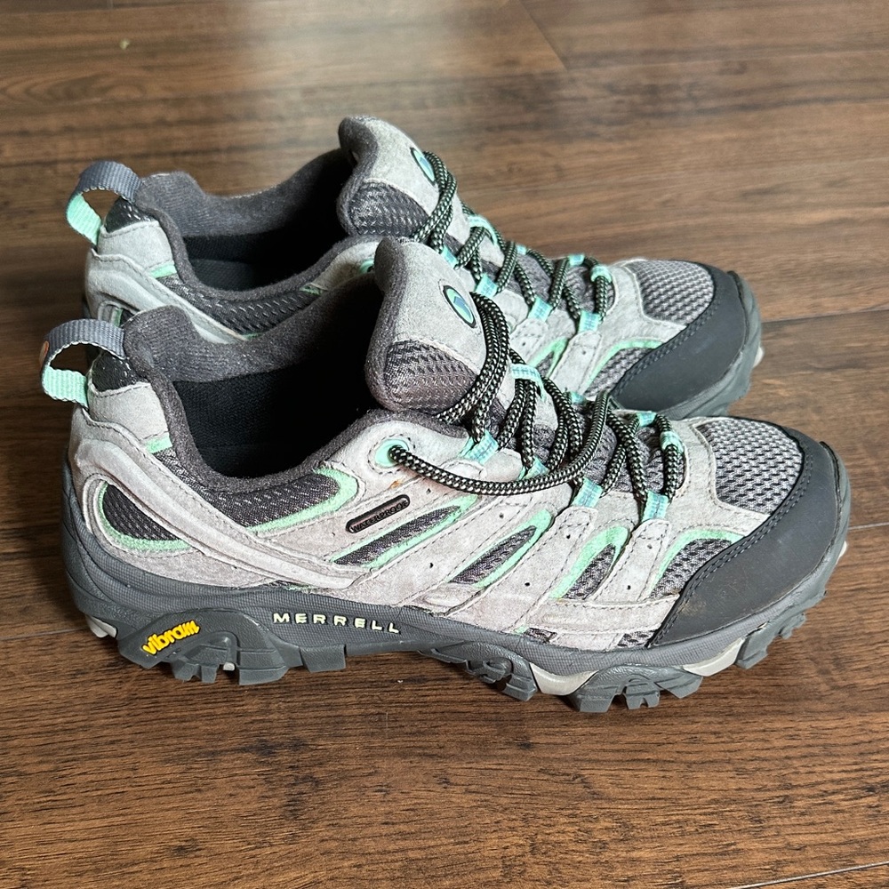 Merrell Gray and Teal Women's Hiking Shoes